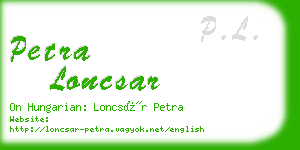 petra loncsar business card